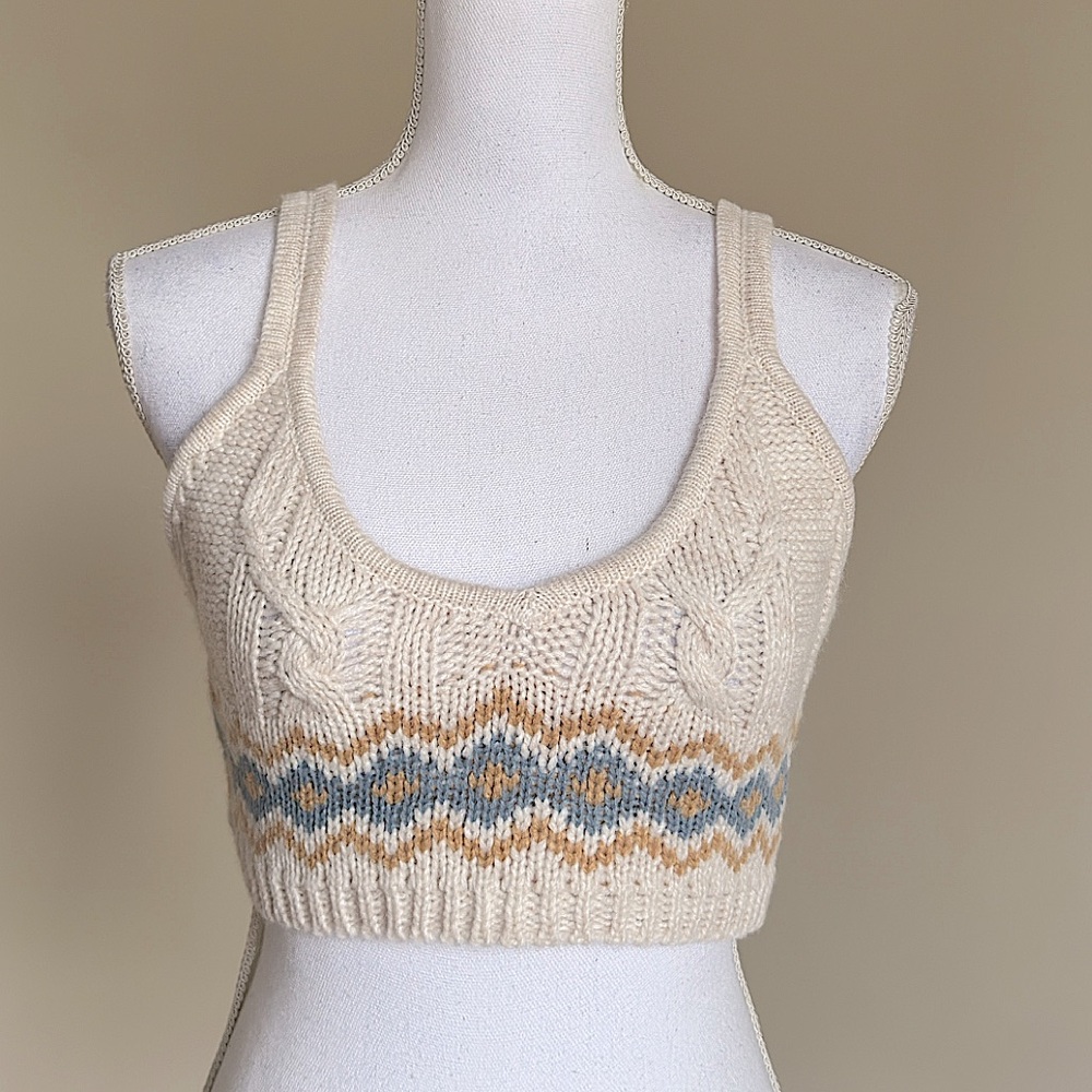 Sage & Oak Women's Crop Sweater Top Size large